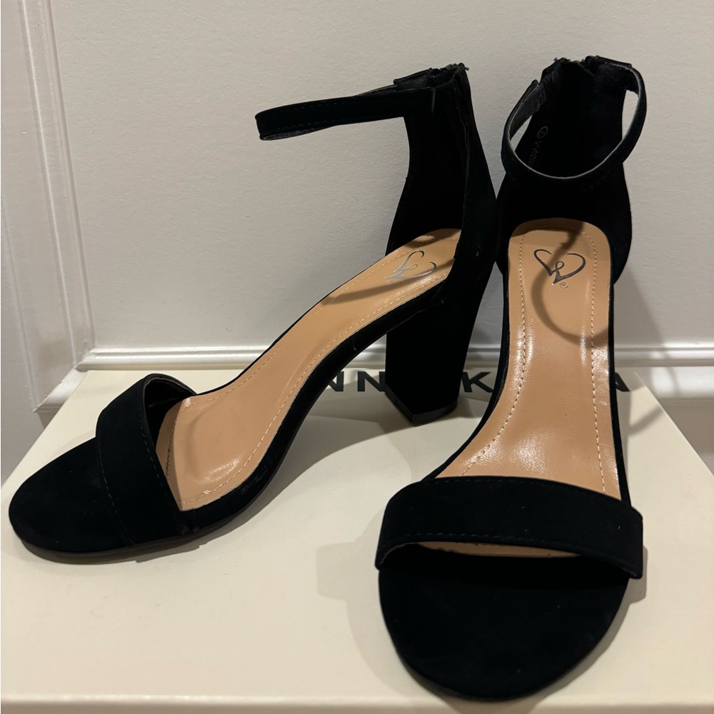 Black Suede Chunky Heel